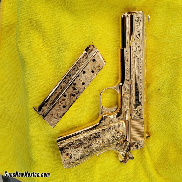 Colt plated gold pistol for sale